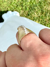 Load image into Gallery viewer, Vintage Shell Dome Diamond Ring - 10K Yellow Gold - Estate