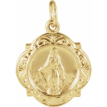 Load image into Gallery viewer, 12 mm Miraculous Medal - 14K Yellow Gold