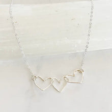 Load image into Gallery viewer, Triple Interlocking Heart Necklace-Sterling Silver