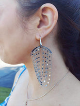 Load image into Gallery viewer, Mirror Chain Fringe Earrings - Sterling Silver