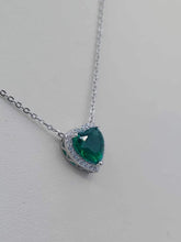 Load image into Gallery viewer, Green Heart Necklace - Sterling Silver
