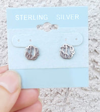Load image into Gallery viewer, Initial “D” Monogram Earrings - Rose Plated Sterling Silver