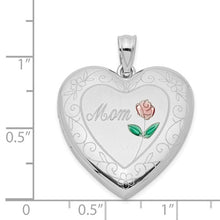Load image into Gallery viewer, Mom Rose Locket Necklace - Sterling Silver
