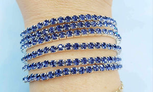 Crystal Violet Tennis Stretchy Bracelet