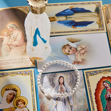 Load image into Gallery viewer, Cross Holy Water Stretch Bracelet in Pearl
