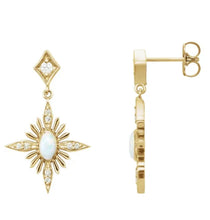 Load image into Gallery viewer, Celestial Opal Earrings - 14K Yellow Gold