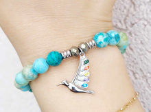 Load image into Gallery viewer, "Hummingbird" Silver Charm Bracelet - TJazelle
