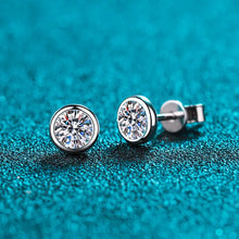 Load image into Gallery viewer, 2 Carat Round Mini Moissanite Stud Earrings - Sterling Silver