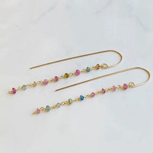 Load image into Gallery viewer, Tourmaline Threader Earrings