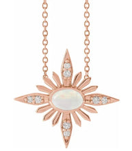 Load image into Gallery viewer, Celestial Opal Necklace - 14K Rose Gold