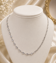 Load image into Gallery viewer, Contrast Paperclip &amp; CZ Necklace - Sterling Silver
