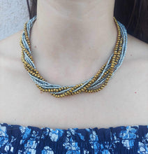 Load image into Gallery viewer, Silver and Gold Magnetic Murano Glass Necklace