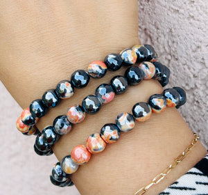 Orange and Black Agate Fearless Stacker - TJazelle