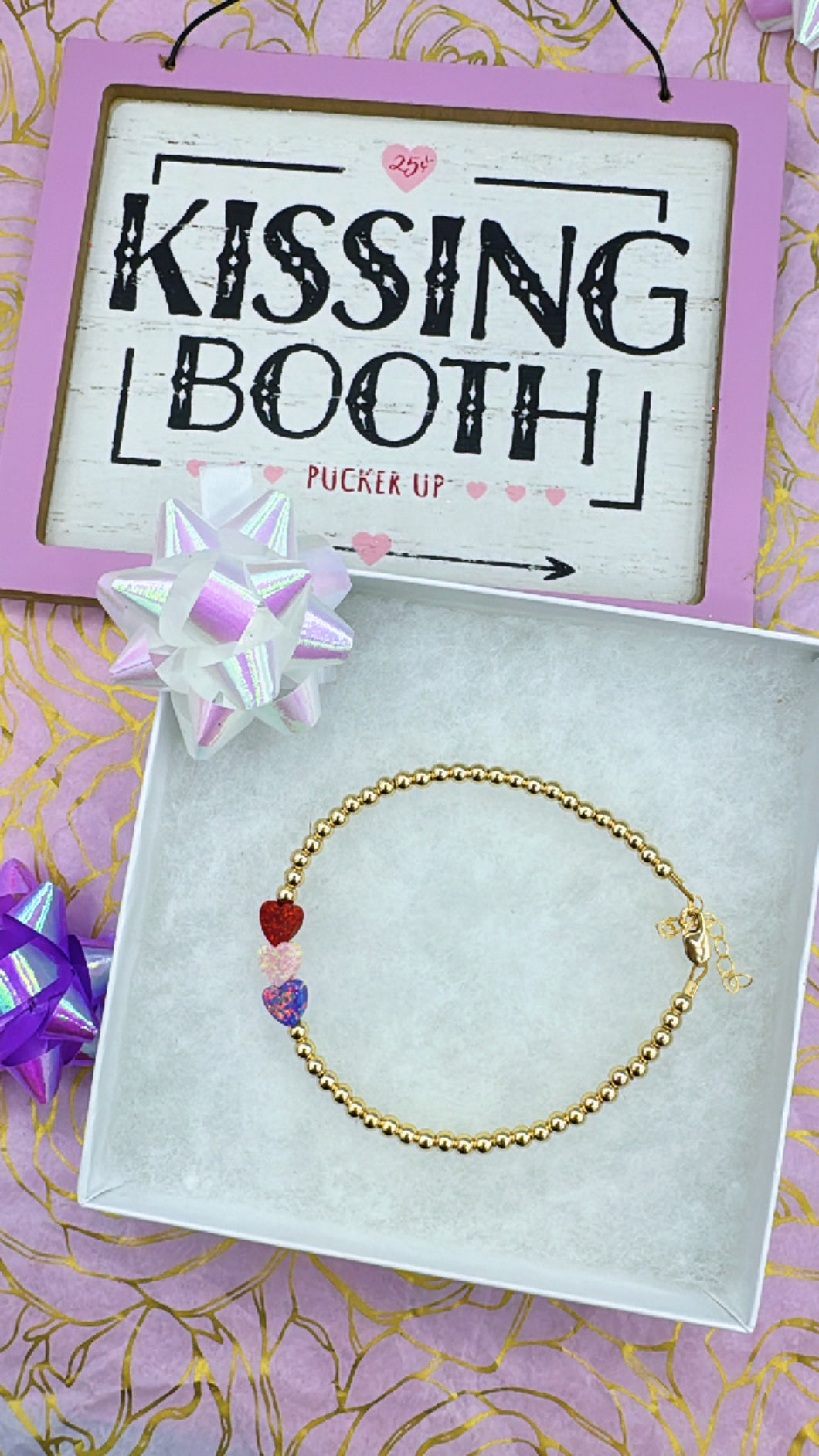 Triple Opal Mini Hearts Bracelet - Our Whole Heart