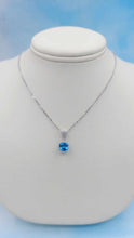 Load image into Gallery viewer, Blue Topaz Estate Necklace - 10K White Gold