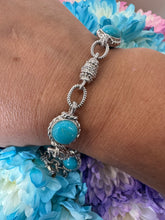 Load image into Gallery viewer, Judith Ripka 925 Turquoise Bracelet - Estate