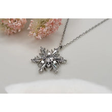 Load image into Gallery viewer, Snowflake CZ Pendant Necklace