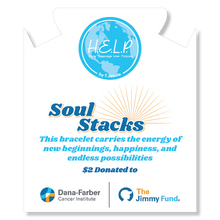 Load image into Gallery viewer, Gold with Pink Crystal Charity Soul Stacker - TJazelle Jimmy Fund Charity Bracelet