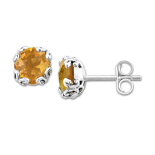 Load image into Gallery viewer, Citrine Glow Sterling Silver Stud Earrings - Samuel B