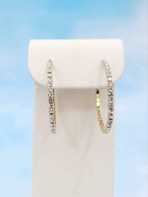 Load image into Gallery viewer, Omega Back Pave Hoop - Gold Tone