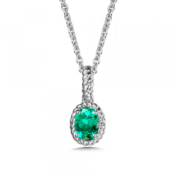 May Emerald Birthstone Necklace