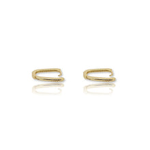 Load image into Gallery viewer, CZ Diamond Mini Rectangle Hoop Earrings