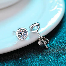 Load image into Gallery viewer, 2 Carat Round Mini Moissanite Stud Earrings - Sterling Silver