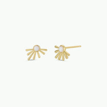 Load image into Gallery viewer, Sun Ray with White Mother of Pearl Gold Earrings - Jax Kelly