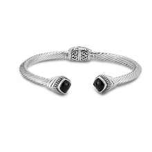 Load image into Gallery viewer, Onyx Hinged Cable Bangle Bracelet - Samuel B