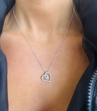 Load image into Gallery viewer, Diamond Heart Necklace - 14K White Gold