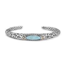 Load image into Gallery viewer, Larimar Floral Design Bangle Bracelet - Samuel B