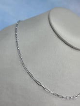 Load image into Gallery viewer, 20” Paperclip Chain Necklace  14k White Gold