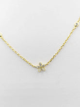 Load image into Gallery viewer, Flower CZ Choker Necklace - Gold Plated Sterling Silver