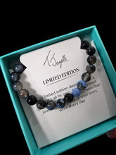 Load image into Gallery viewer, Black and Blue Agate Stacker - TJazelle