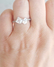 Load image into Gallery viewer, Toi et Moi CZ Ring - Sterling Silver