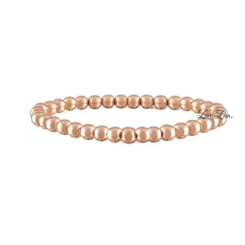 5mm Rose Gold Beaded Bracelet