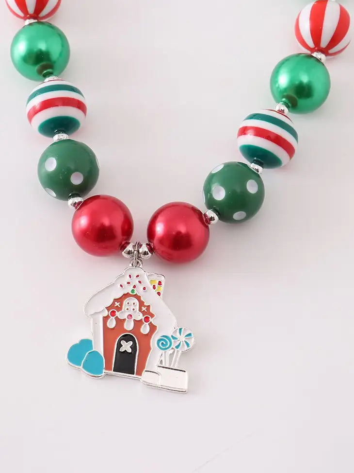 Christmas Candy House Bubble Necklace