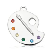Load image into Gallery viewer, "Create" Painters Pallet Silver Charm Bracelet - TJazelle