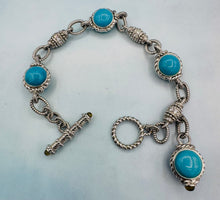 Load image into Gallery viewer, Judith Ripka 925 Turquoise Bracelet - Estate