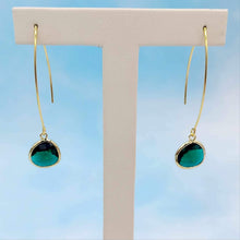 Load image into Gallery viewer, Emerald   - Gemstone Threader Earring