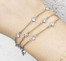 Load image into Gallery viewer, Three Strand CZ Tennis Bracelet - Sterling Silver