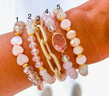 Load image into Gallery viewer, Light Pink Heart $10 Stretch Bracelet