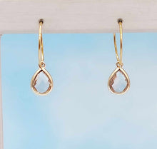 Load image into Gallery viewer, Peach - Mini Teardrop Gemstone Huggie Hoops