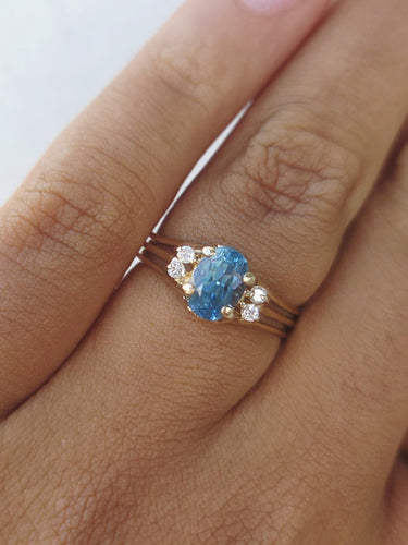 Blue Topaz Estate Ring - 10k Yellow Gold - Estate