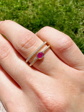 Load image into Gallery viewer, Ruby and Diamond Double Ring - 14K Yellow Gold