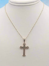 Load image into Gallery viewer, Filigree Scroll Style Cross Necklace - 14K Yellow Gold