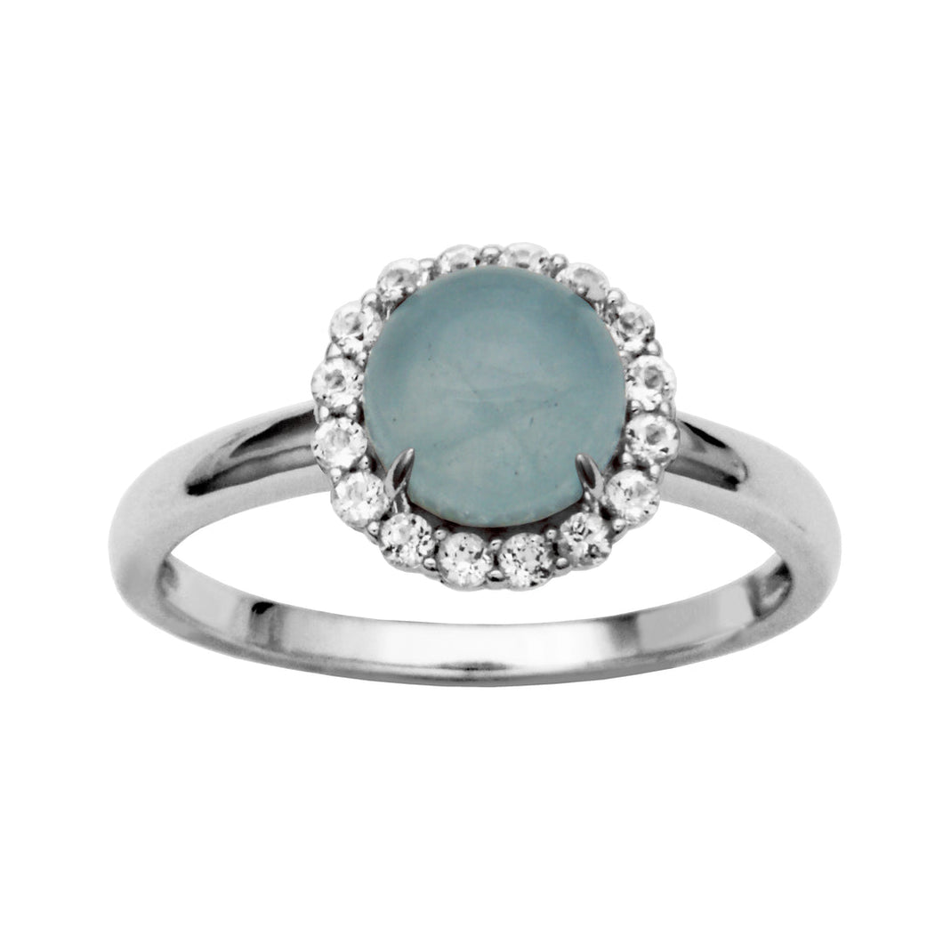 Milky Aquamarine Dazzle Ring - Samuel B