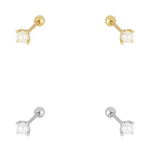 Load image into Gallery viewer, Tiny Pearl Screw Flat Back Earrings