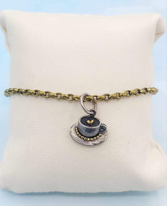 Chain Link Charm Bracelet -  Brass