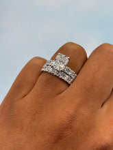 Load image into Gallery viewer, Elongated Cushion Lab Diamond Ring with Matching Band- 14K White Gold